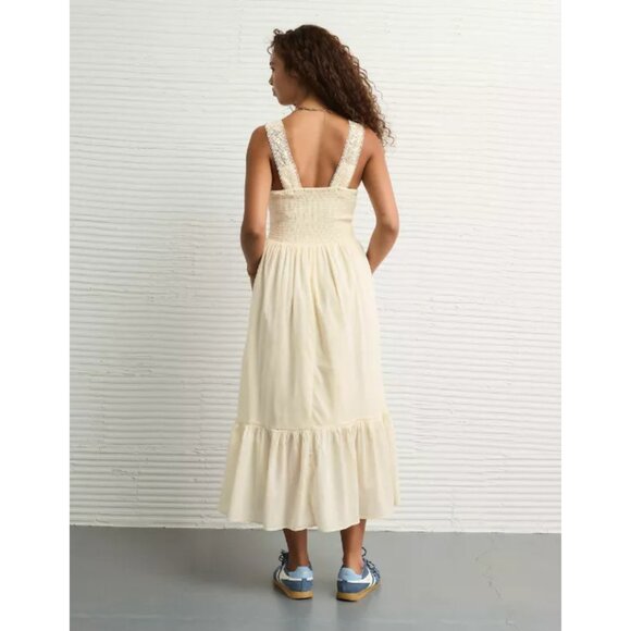 AE Catie Corset Crochet Midi Dress in Cream NEW - Picture 2 of 7